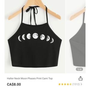 Shein halter neck moon print cami tank top